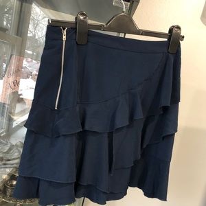 H&M NWOT NAVY MINI SKIRT WITH RUFFLES